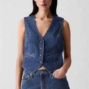 GAP Denim Button-Up Vest